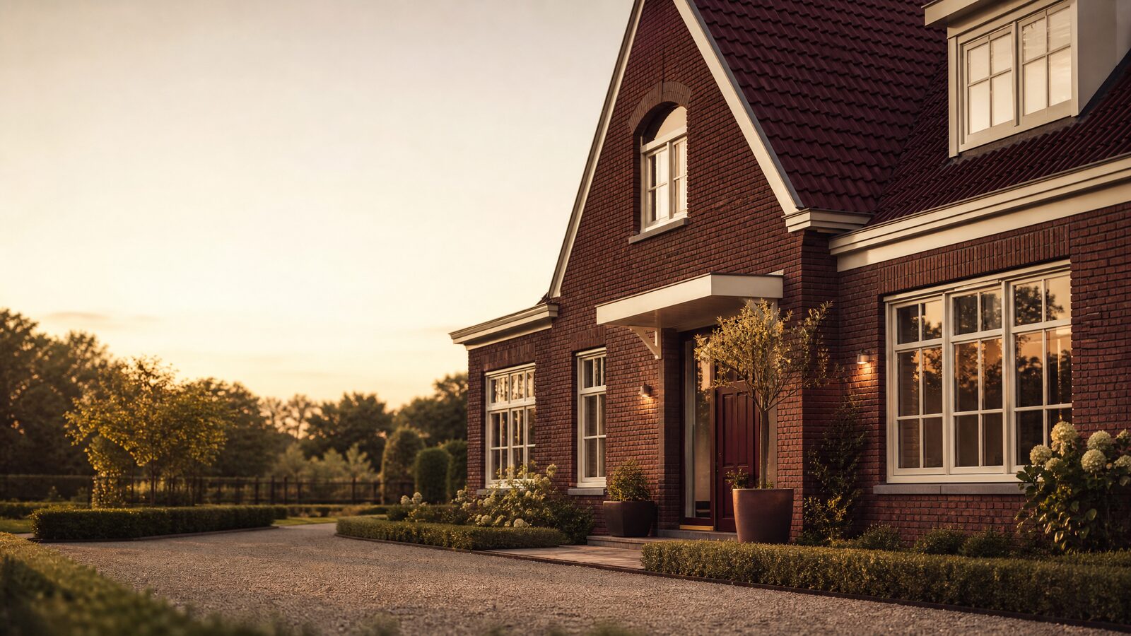 Stijlvolle Nederlandse woning in warm avondlicht